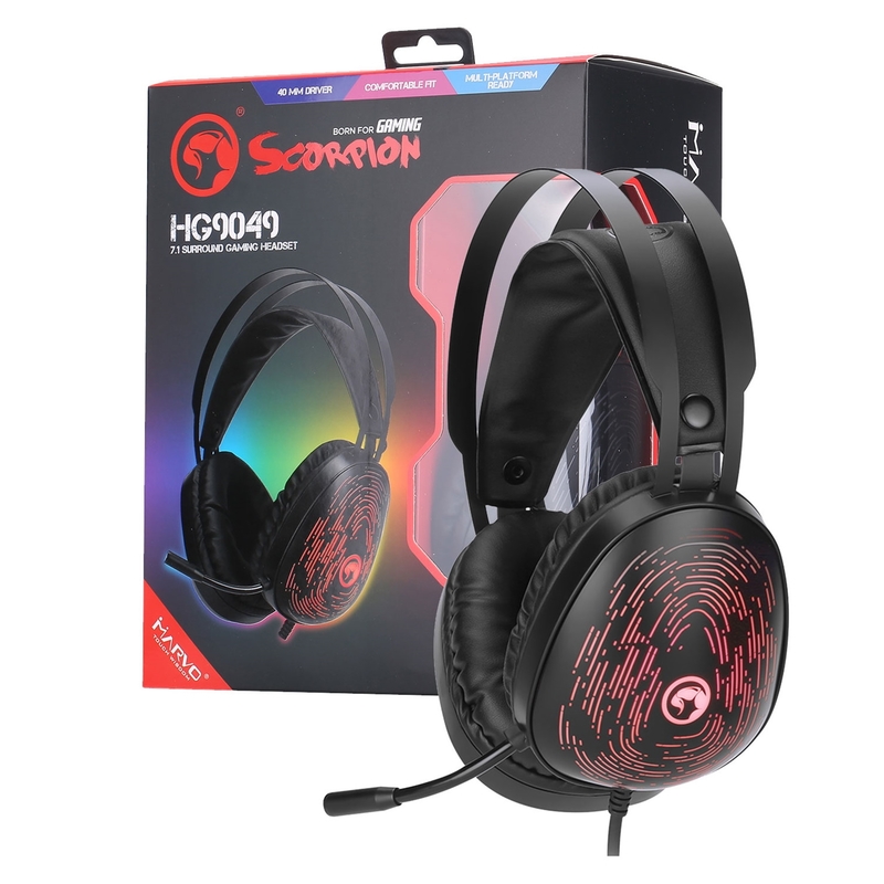 Marvo Scorpion HG9049 7.1 Virtual Surround Sound 7 Colour LED Gaming Headset - PC, Xbox One & PS4 Compatible image 1