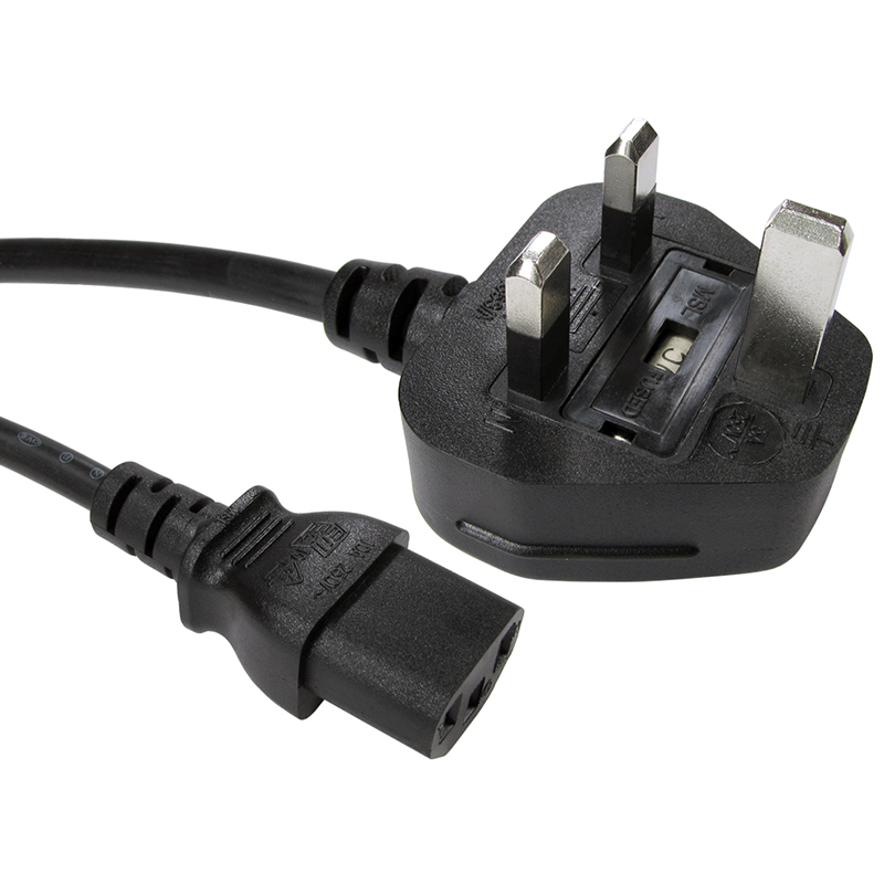 UK Mains Male to Male IEC 1.8m (Kettle Lead) image 1