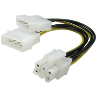 Internal 2 Molex Female to Male PCI 6pin