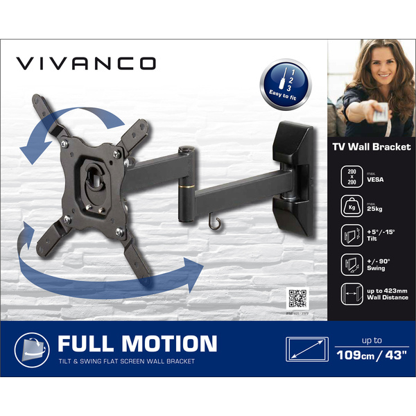 Vivanco Full Motion Monitor/TV wall bracket for TVs up to 43” image 8