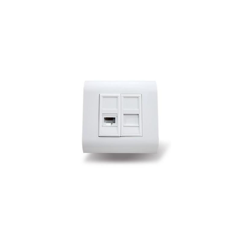 Network Face Plate - Quad inc Surface Mount Back Box image 1