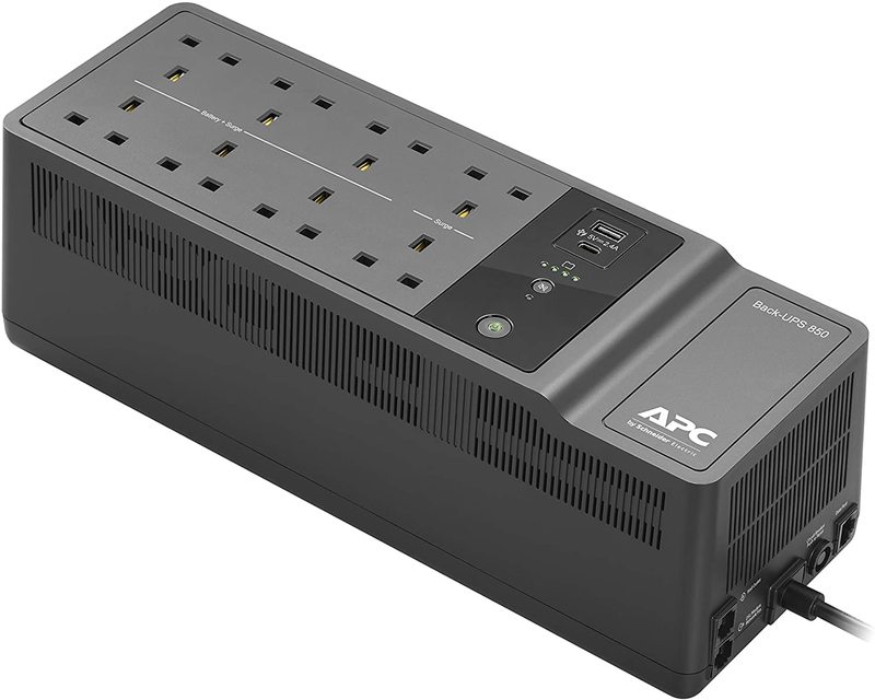 APC BACK-UPS ES - BE850G2-UK - Uninterruptible Power Supply 850VA (8 Outlets, Surge Protected, 2 USB Charging Ports) image 1