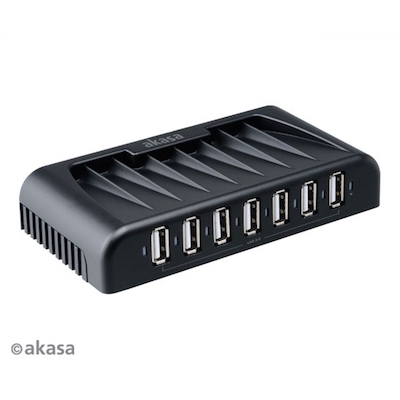 Akasa Connext 7+ 7 Port USB 2.0 Hub with Power Adapter image 1