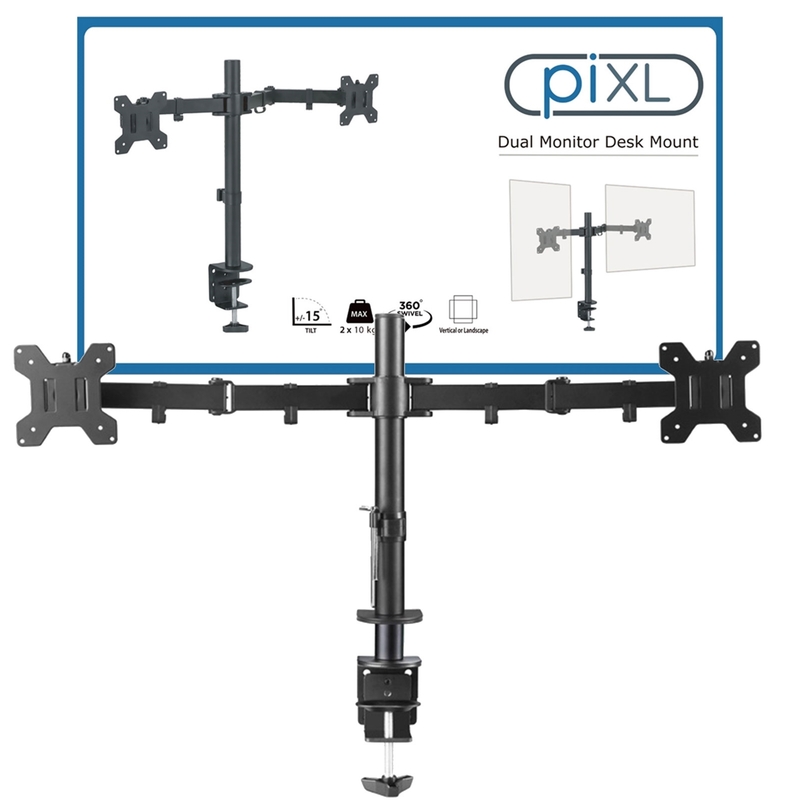 piXL Double Monitor Arm, For Upto 2 x 27 inch Monitors image 5