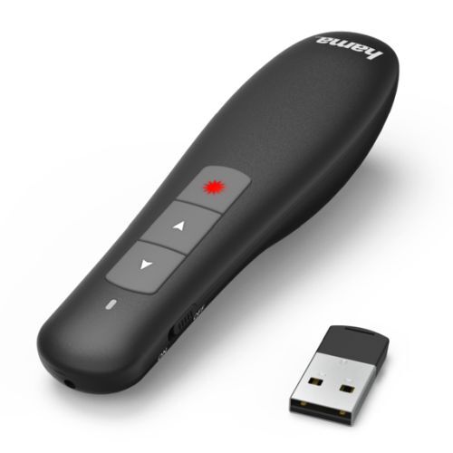 Hama X-Pointer Wireless Laser Presenter, 2.4GHz, USB Receiver, 12m Range, Volume Control, Scroll through Office Applications image 1
