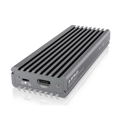 Icy Box (IB-1817M-C31) External M.2 NVMe SSD Enclosure, USB 3.1 Gen2 Type-C (USB-A cable included), Aluminium, Thermal Pad image 1