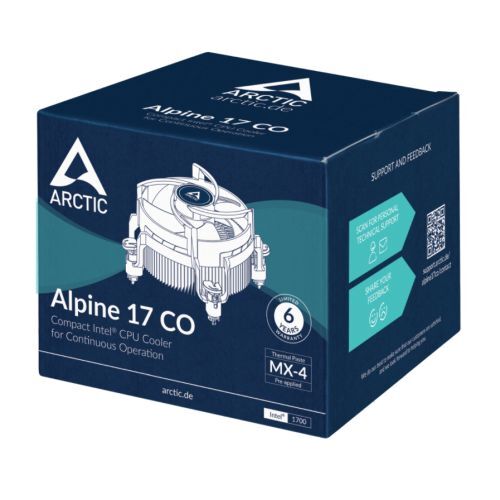Arctic Alpine 17 CO Compact Heatsink & Fan for Continuous Operation, Intel 1700, Dual Ball Bearing, 100W TDP image 5