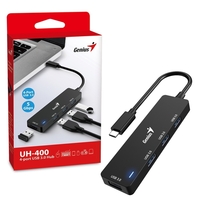 Genius 4 Port USB-C Hub, 4 x USB 3.0 Type-A (F) Ports, UH-400