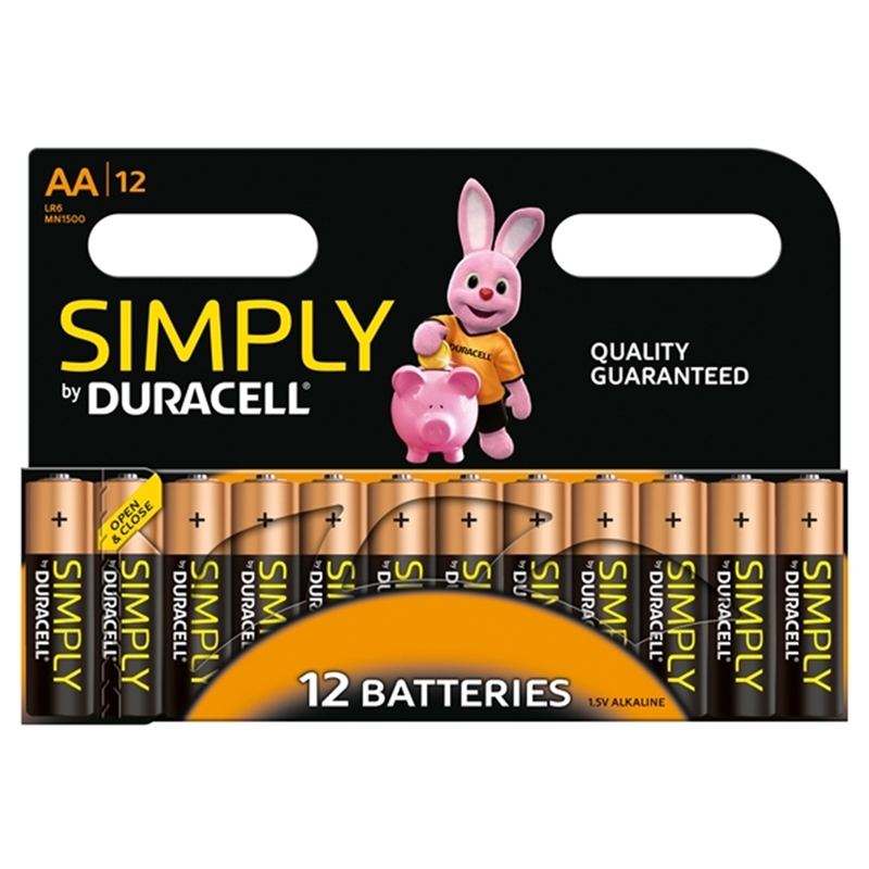 Duracell Simply Alkaline Pack of 12 AA Batteries image 1