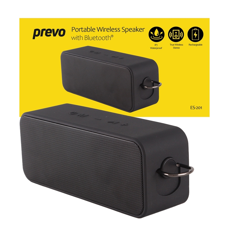 Prevo ES-201 Portable IP7 Waterproof 20W Wireless Speaker with Bluetooth, USB & SD image 1