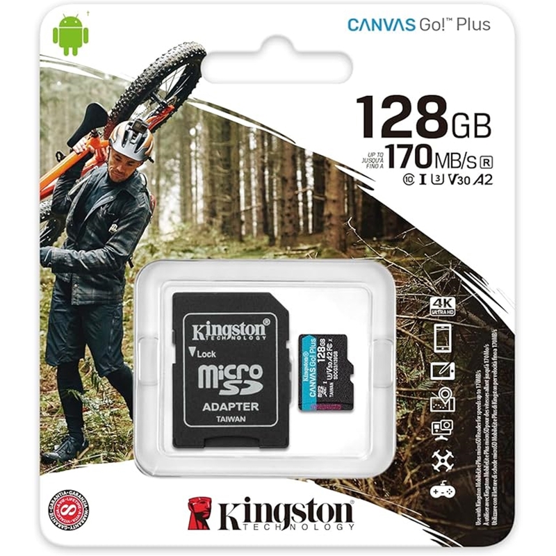 Kingston Canvas Go! 128GB SD Class 10 UHS-I U3 Flash Card image 1