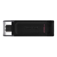 Kingston DT70/256GB DataTraveler 256GB USB Flash Drive, USB 3.2,USB-C, Gen1, 80MB/s, Cap Design, Black