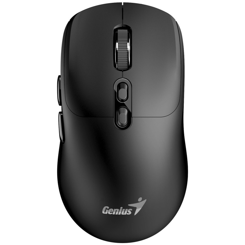 Genius AI Copilot Wireless Bluetooth Silent Mouse, Blutooth & 2.4 GHz, Adjustable DPI levels up to 16000 DPI, 7 Button with Scroll Wheel, Black image 1