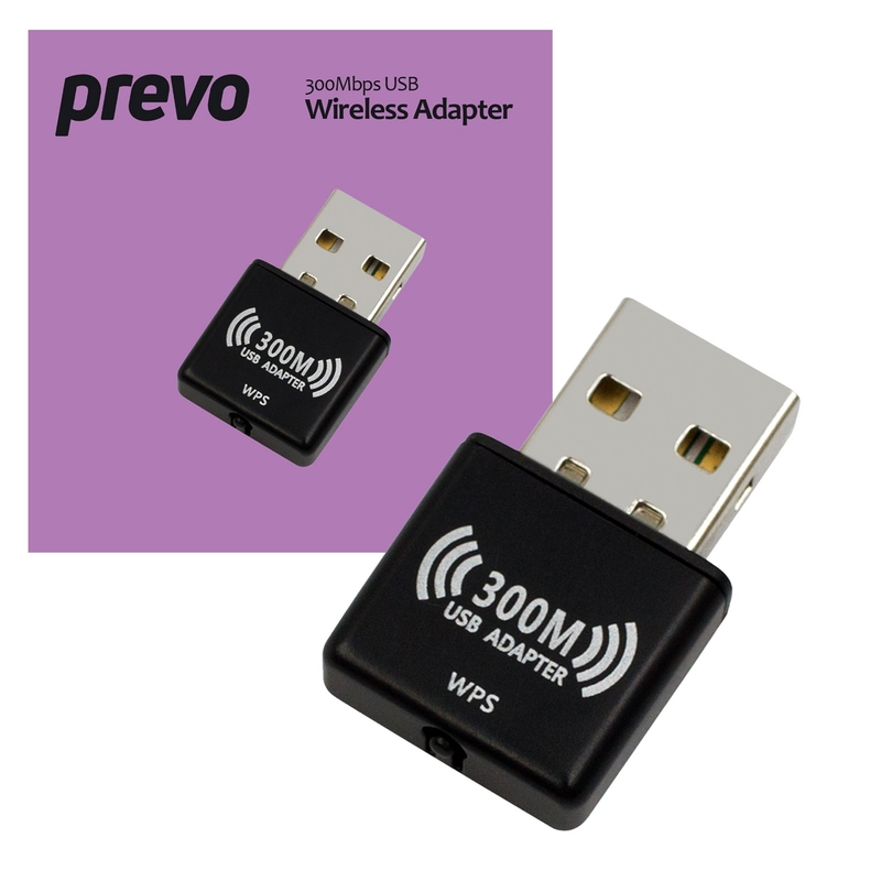 Prevo Wireless USB Adapter 300Mbps (USBW4) image 1