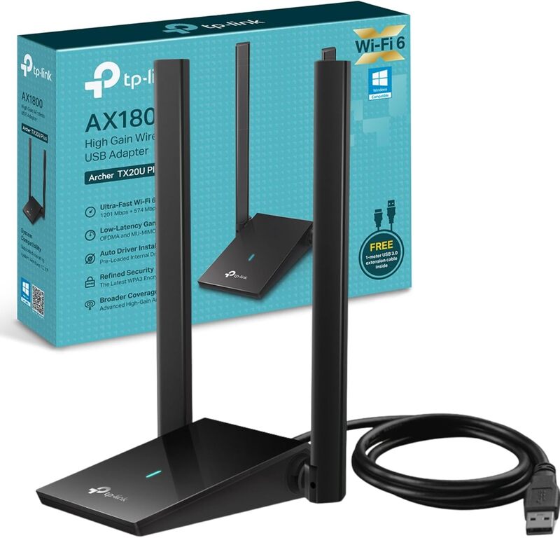 TP-Link Archer TX20U Plus WiFi Dongle, AX1800 High Gain Wireless wifi 6 USB wifi Adapter for PC image 1