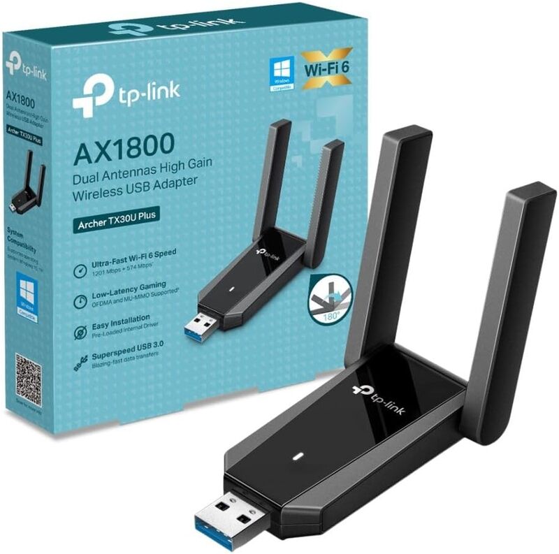 TP-Link Archer TX30U Plus AX1800 USB WiFi Dongle for PC, WiFi 6 Dual-Band USB WiFi Adapter with 2 Adjustable Antennas  image 1
