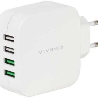 Vivanco 4 Port Fast Charger 2x12 Watts 2x5 Watts image 1