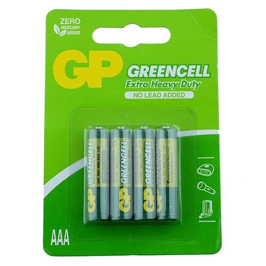 GP GREENCELL Extra Heavy Duty AAA Batteries 4 Pack image 1