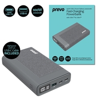 Prevo Fast-Charging Powerbank with USB-C & USB-A
