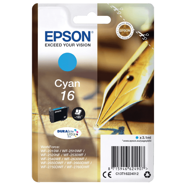 Epson Original Ink 16 Cyan image 1