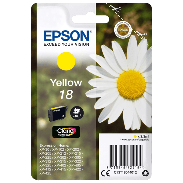 Epson Original Ink 18 Yellow image 1