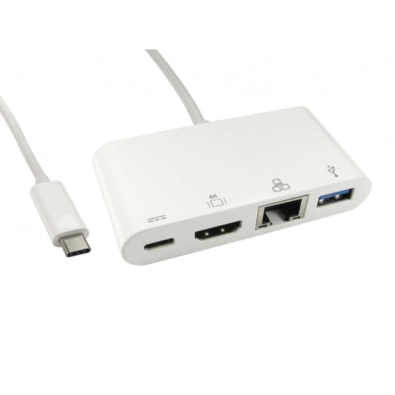 USB Type-C to HDMI, USB & Gigabit Adapter with PD Function image 1